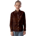 Dark Brown Wood Texture, Cherry Wood Texture, Wooden Kids  Long Sleeve Shirt