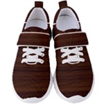 Dark Brown Wood Texture, Cherry Wood Texture, Wooden Women s Velcro Strap Shoes