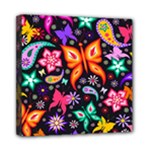 Floral Butterflies Mini Canvas 8  x 8  (Stretched)