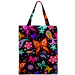 Floral Butterflies Zipper Classic Tote Bag