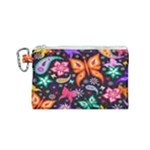 Floral Butterflies Canvas Cosmetic Bag (Small)