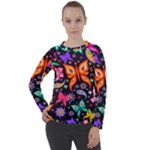 Floral Butterflies Women s Long Sleeve Raglan T-Shirt