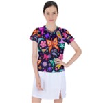 Floral Butterflies Women s Sports Top