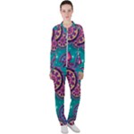 Floral Pattern, Abstract, Colorful, Flow Casual Jacket and Pants Set