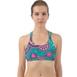Floral Pattern, Abstract, Colorful, Flow Back Web Sports Bra