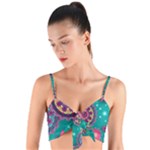 Floral Pattern, Abstract, Colorful, Flow Woven Tie Front Bralet