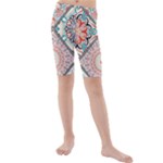 Flowers Pattern, Abstract, Art, Colorful Kids  Mid Length Swim Shorts