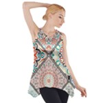 Flowers Pattern, Abstract, Art, Colorful Side Drop Tank Tunic