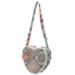 Flowers Pattern, Abstract, Art, Colorful Heart Shoulder Bag