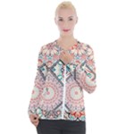 Flowers Pattern, Abstract, Art, Colorful Casual Zip Up Jacket