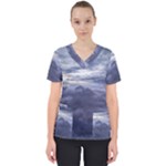 Majestic Clouds Landscape Women s V-Neck Scrub Top