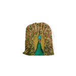 Peacock Feather Bird Peafowl Drawstring Pouch (XS)
