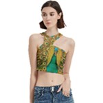Peacock Feather Bird Peafowl Cut Out Top