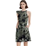 Weave Haeckel Lichenes Photobionten Cocktail Party Halter Sleeveless Dress With Pockets