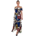 Knight Armor Off Shoulder Open Front Chiffon Dress
