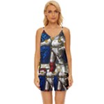 Knight Armor V-Neck Satin Pajamas Set