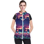 Cityscape Building Painting 3d City Illustration Women s Puffer Vest