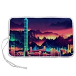 Cityscape Building Painting 3d City Illustration Pen Storage Case (L)