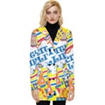 Colorful City Life Horizontal Seamless Pattern Urban City Button Up Hooded Coat 