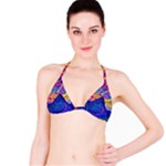 Blue And Purple Mountain Painting Psychedelic Colorful Lines Classic Bikini Top