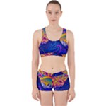 Blue And Purple Mountain Painting Psychedelic Colorful Lines Work It Out Gym Set