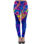 Blue And Purple Mountain Painting Psychedelic Colorful Lines Lightweight Velour Leggings