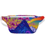 Blue And Purple Mountain Painting Psychedelic Colorful Lines Waist Bag 