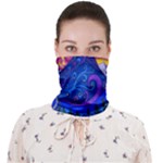 Blue And Purple Mountain Painting Psychedelic Colorful Lines Face Covering Bandana (Adult)