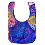 Blue And Purple Mountain Painting Psychedelic Colorful Lines Baby Bib