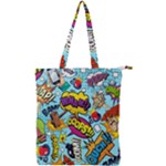 Vintage Tattoos Colorful Seamless Pattern Double Zip Up Tote Bag