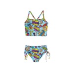 Vintage Art Tattoos Colorful Seamless Pattern Girls  Tankini Swimsuit