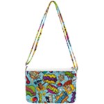 Vintage Art Tattoos Colorful Seamless Pattern Double Gusset Crossbody Bag