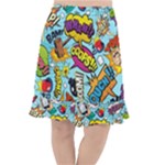 Graffiti Word Seamless Pattern Fishtail Chiffon Skirt