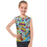 Graffiti Word Seamless Pattern Kids  Mesh Tank Top