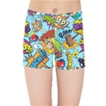 Comic Elements Colorful Seamless Pattern Kids  Sports Shorts