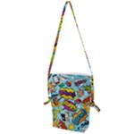 Comic Elements Colorful Seamless Pattern Folding Shoulder Bag