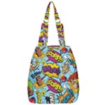 Comic Elements Colorful Seamless Pattern Center Zip Backpack