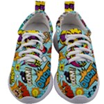 Comic Elements Colorful Seamless Pattern Kids Athletic Shoes