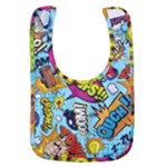 Comic Elements Colorful Seamless Pattern Baby Bib