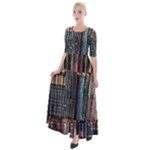 Artistic Psychedelic Hippie Peace Sign Trippy Half Sleeves Maxi Dress