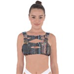 Artistic Psychedelic Hippie Peace Sign Trippy Bandaged Up Bikini Top