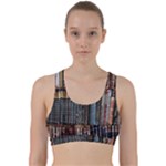 Seamless Pattern With Flower Birds Back Weave Sports Bra