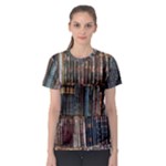 Abstract Colorful Texture Women s Sport Mesh T-Shirt
