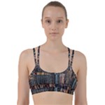 Abstract Colorful Texture Line Them Up Sports Bra