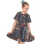 Abstract Colorful Texture Kids  Short Sleeve Shirt Dress