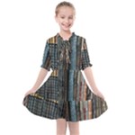 Abstract Colorful Texture Kids  All Frills Chiffon Dress