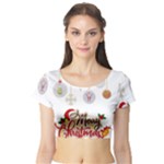 Merry Christmas  Short Sleeve Crop Top