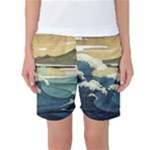 Sea Asia Waves Japanese Art The Great Wave Off Kanagawa Women s Basketball Shorts