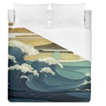 Sea Asia Waves Japanese Art The Great Wave Off Kanagawa Duvet Cover (Queen Size)