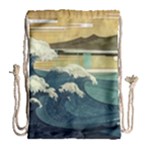 Sea Asia Waves Japanese Art The Great Wave Off Kanagawa Drawstring Bag (Large)